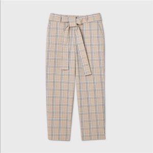 a new day Women’s High-Rise Plaid Tie Waist Straight Pants - Size 12